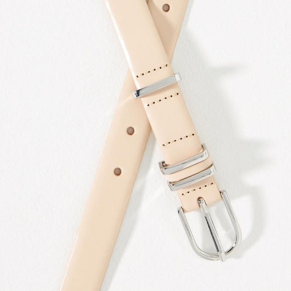 NWT Anthropologie  CREAM  Basic Keeper Belt Small